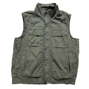 Eddie Bauer Vest Men’s XL Green Sport Fishing Jacket Safari Ripstop Hiking